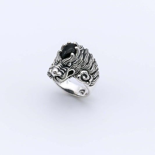 Anillo Black Dragon - Plata Luz