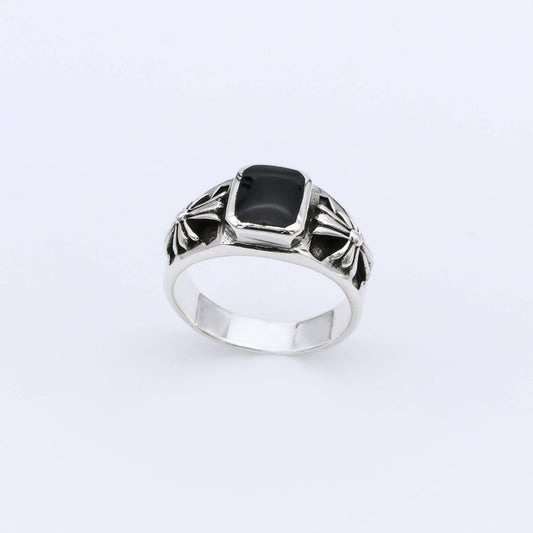 IC: ANILLO PLATA 925 ONIX NEGRO HOMBRE