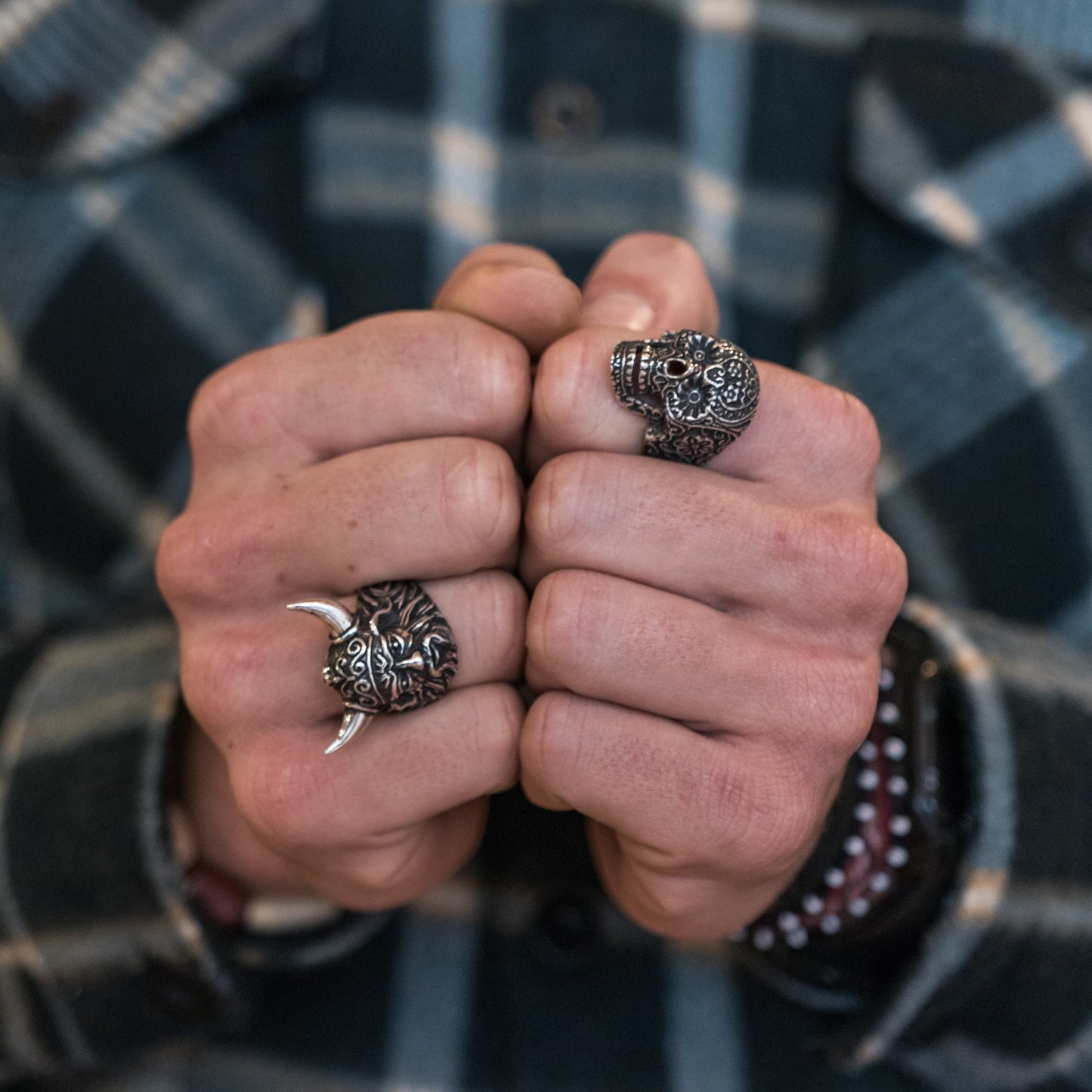 IC: ANILLO PLATA CALAVERA CATRINA MEXICANA