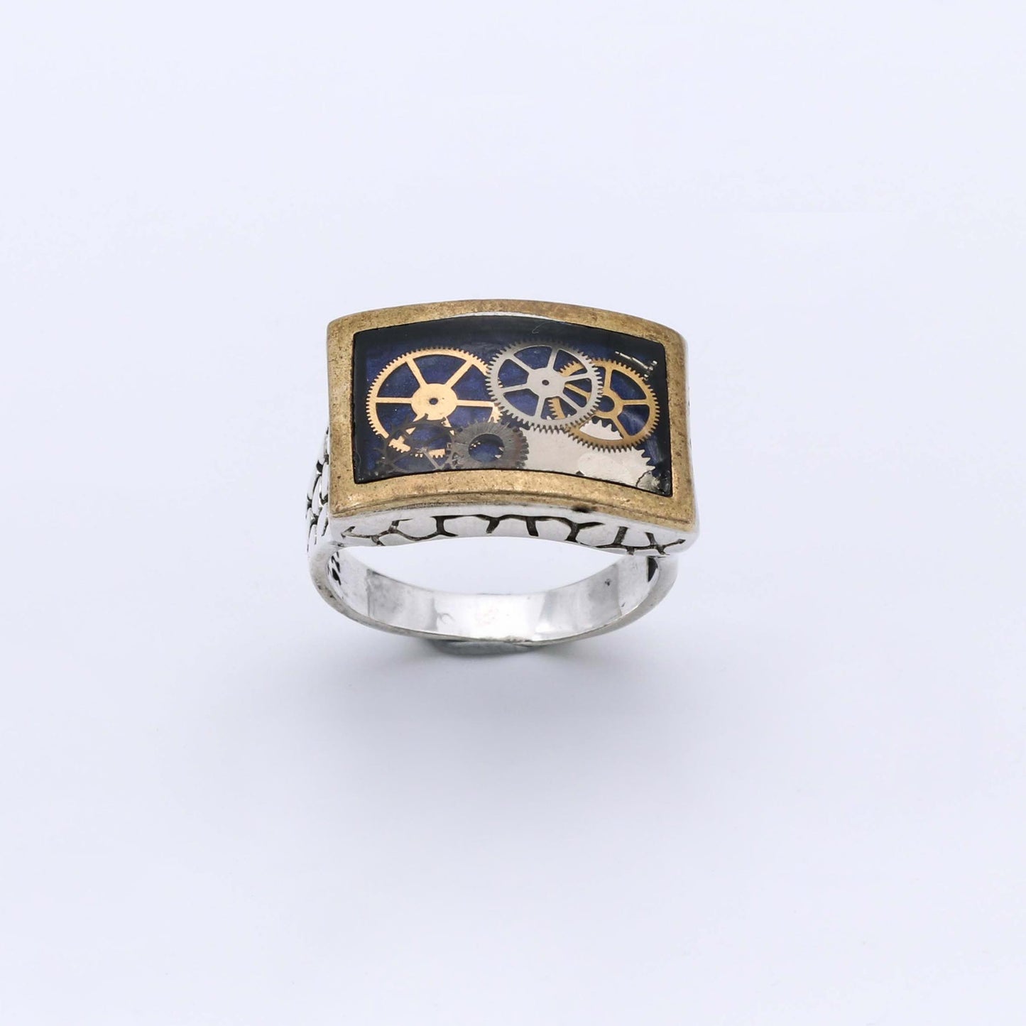 Anillo Reloj Sq - Plata Luz
