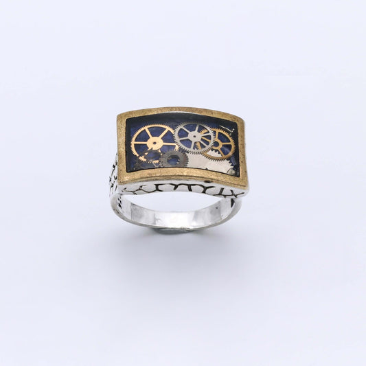 Anillo Reloj Sq - Plata Luz