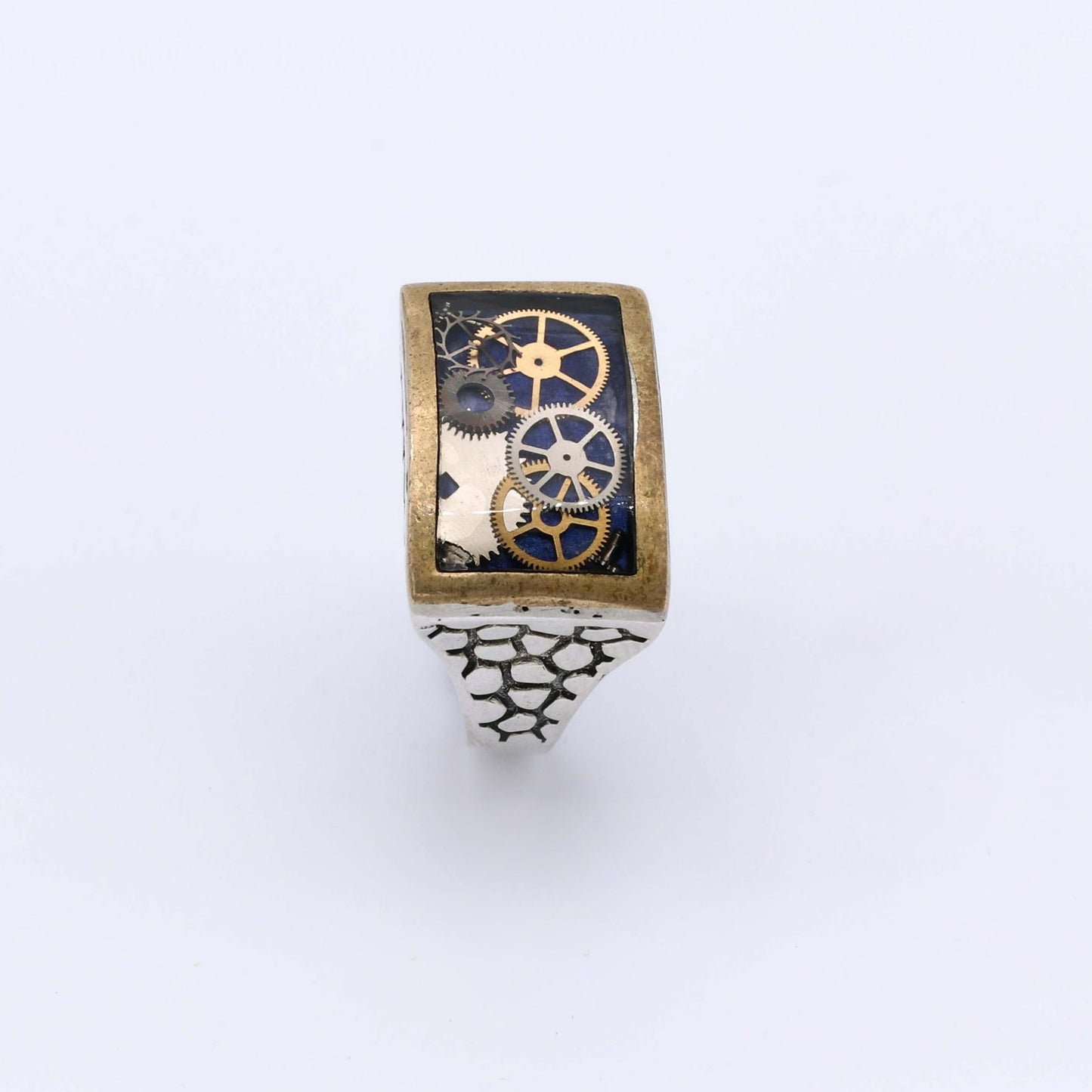Anillo Reloj Sq - Plata Luz