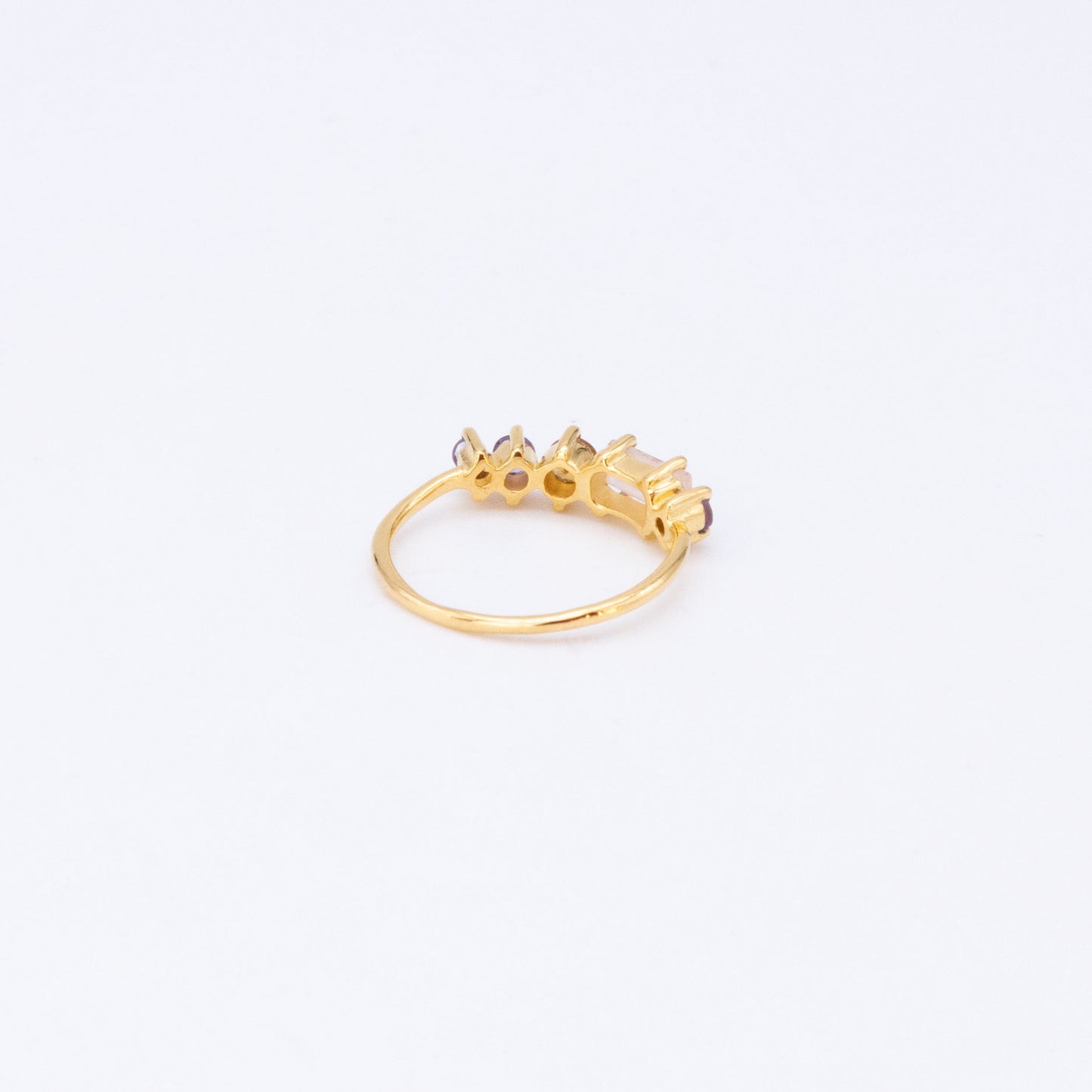 Anillo PlataLuz Five Plata 925 Baño de Oro 18k