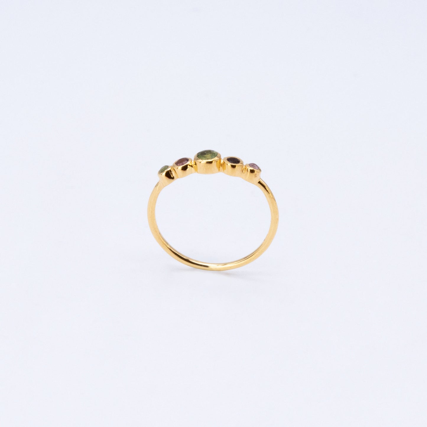 Anillo Lydia Multi Turmalina Plata 925 Bañada en Oro 18k
