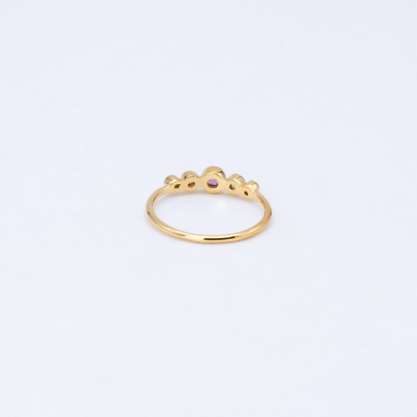 Anillo Lydia Multi Turmalina Plata 925 Bañada en Oro 18k
