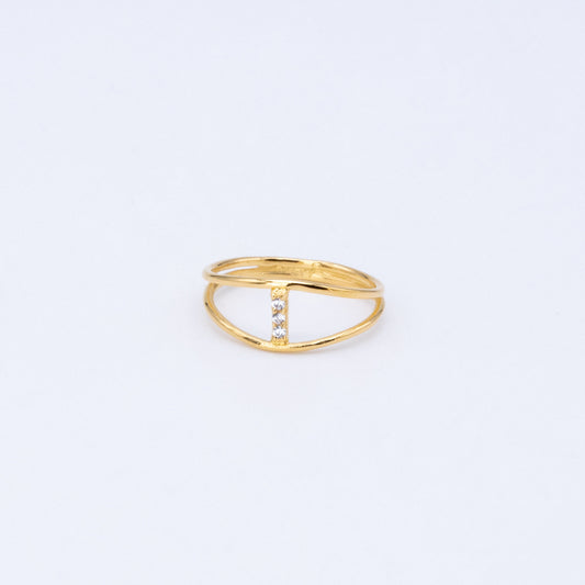 Anillo Trinidad Plata 925 con Baño en Oro 18k
