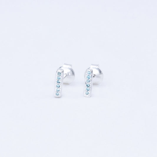 Pendiente Togbalo Topacio Azul y Zircón Plata Bañada en Oro 18k