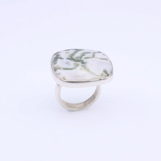 IC: ANILLO PLATA AGATA MUSGOSA LABERINTO