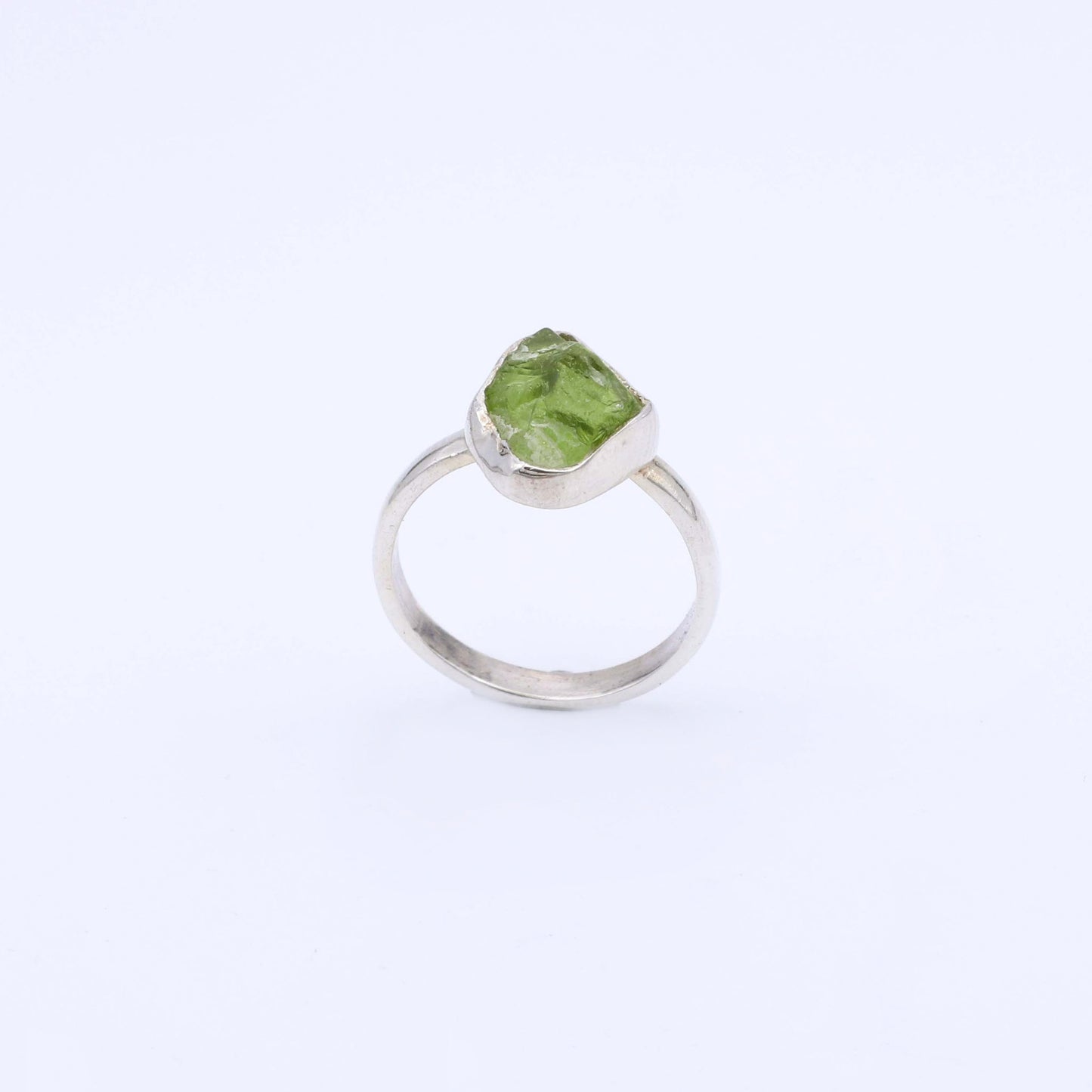 IC: ANILLO PLATA OLIVINA RUSTICO