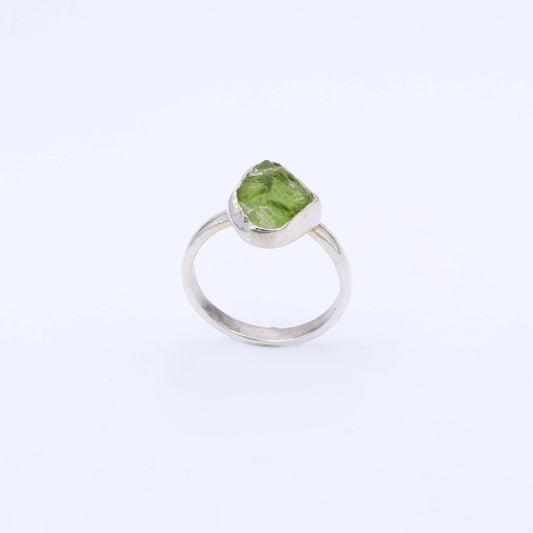 IC: ANILLO PLATA OLIVINA RUSTICO