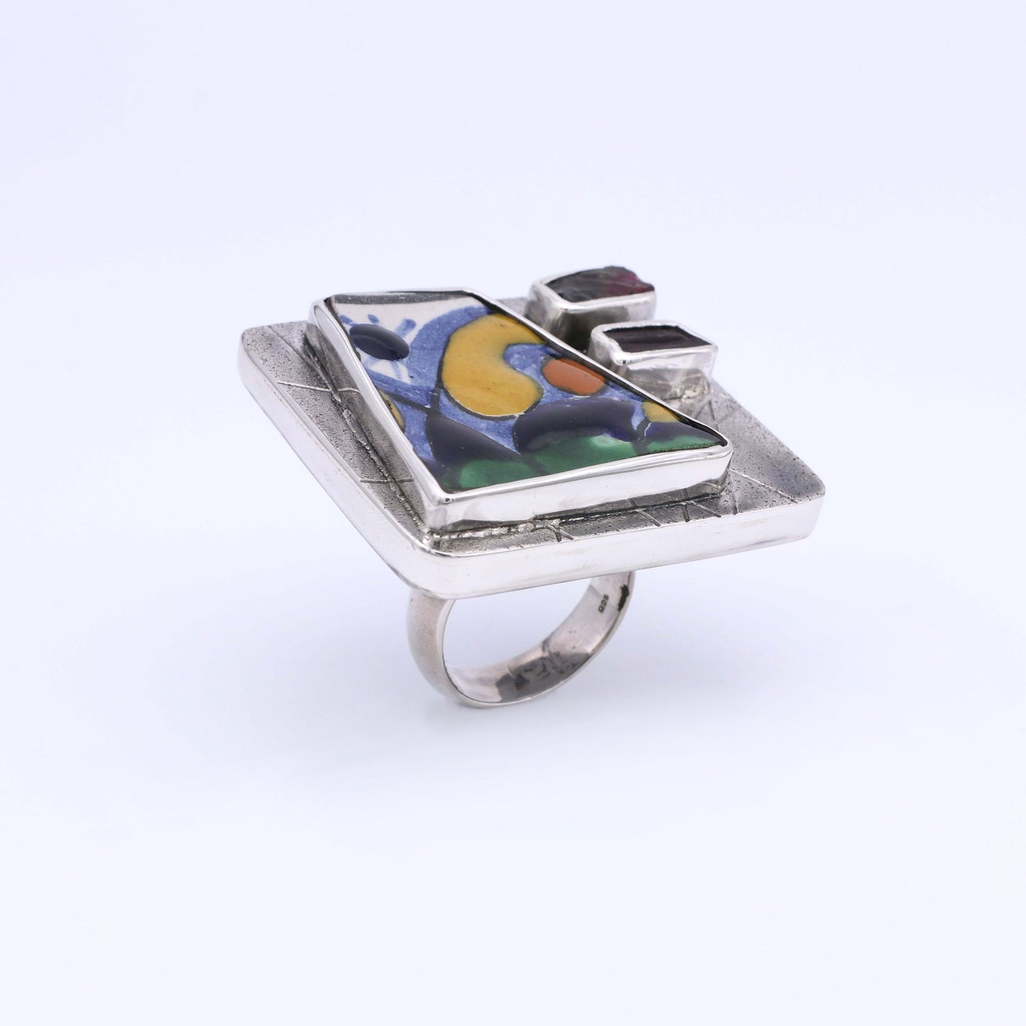 IC: ANILLO PLATA ARTESANIA FRIDA CERAMICA TURMALINAIC: ANILLO PLATA ARTESANIA FRIDA CERAMICA TURMALINA LUZ