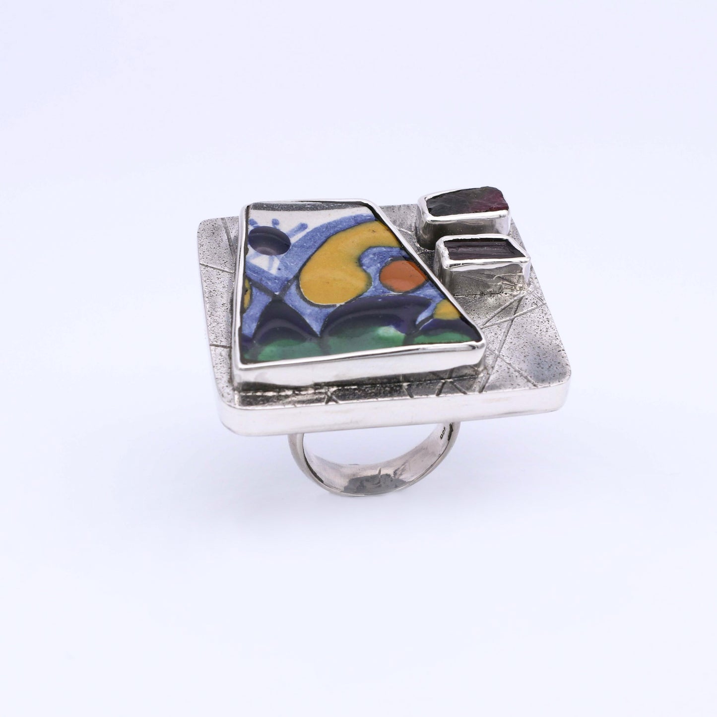IC: ANILLO PLATA ARTESANIA FRIDA CERAMICA TURMALINA 4