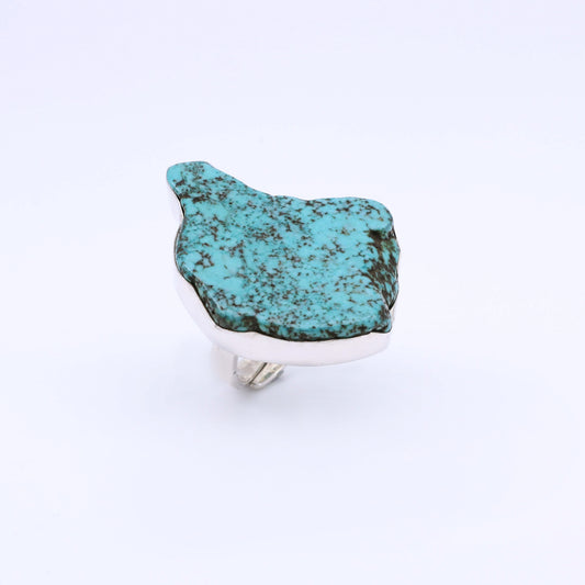 IC: ANILLO PLATA TURQUESA NATURAL AJUSTABLE