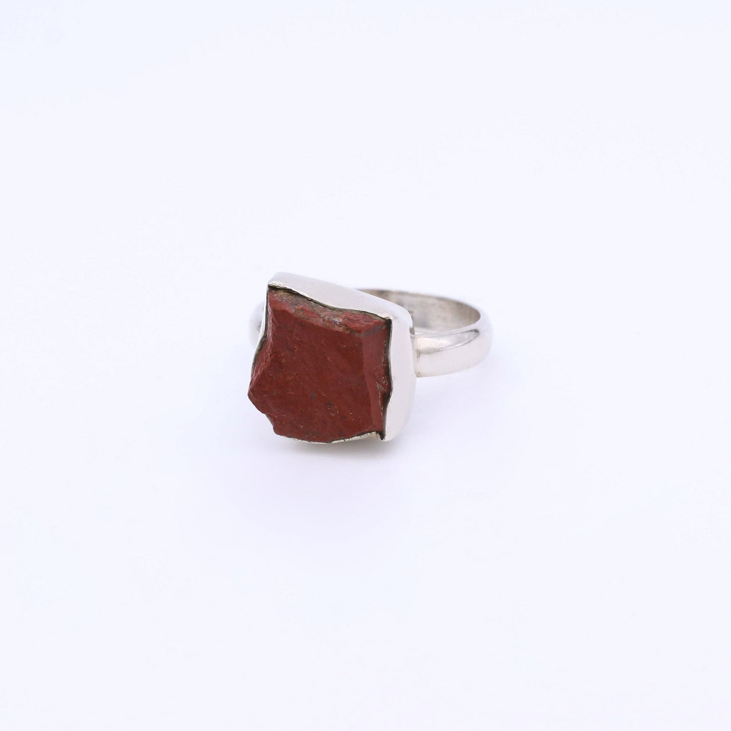 IC: ANILLO PLATA JASPE ROJO RUSTICO 2