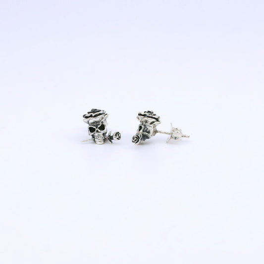 IC: PENDIENTE PLATA CALAVERA ROSA