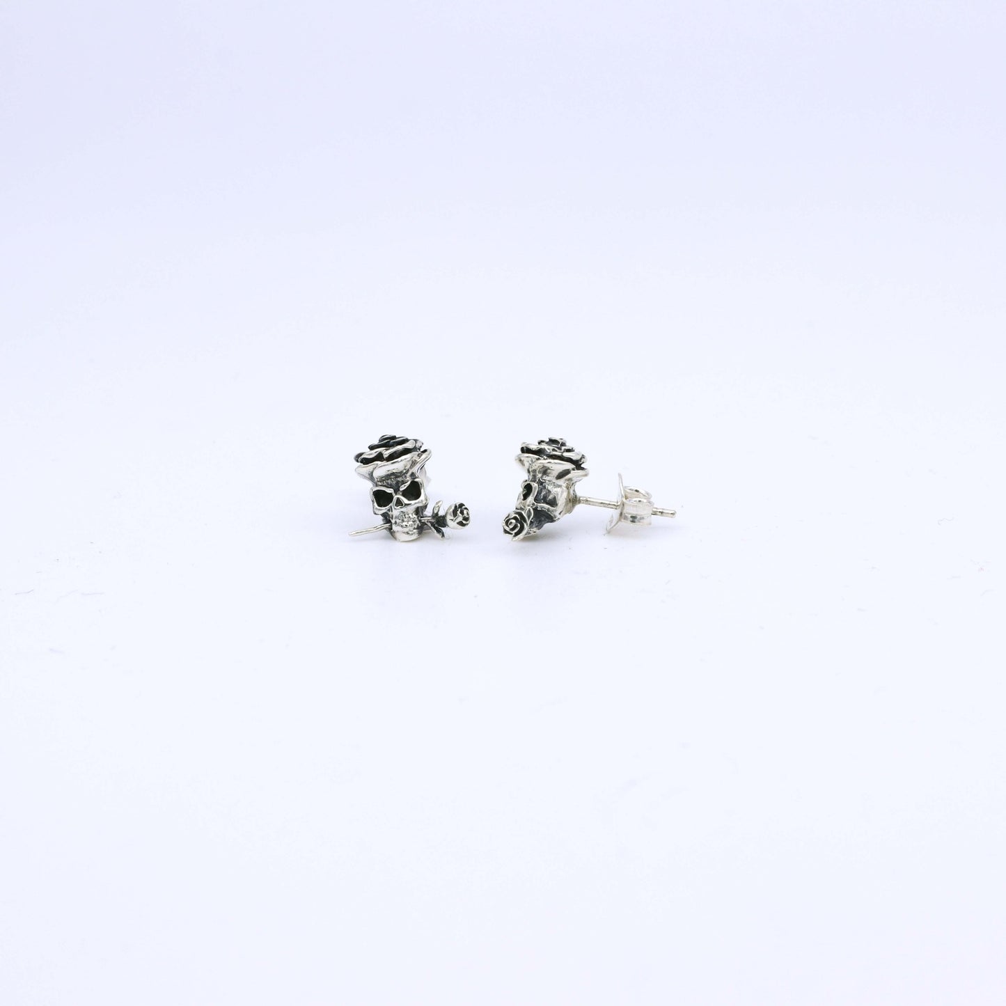 IC: PENDIENTE PLATA CALAVERA ROSA