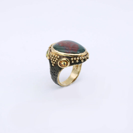IC: ANILLO PLATA ORO RODIO JASPER 1