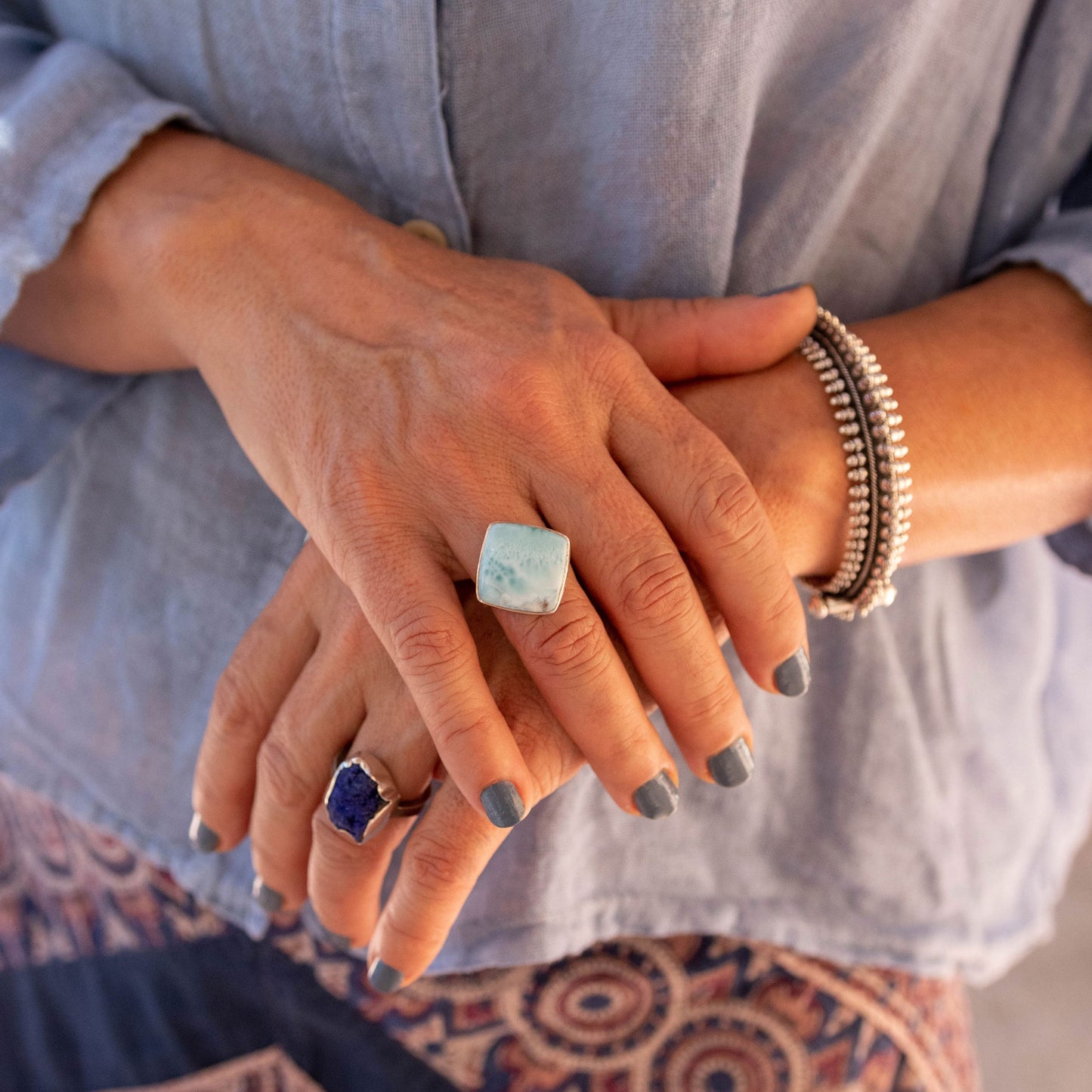 IC: ANILLO PLATA LARIMAR ARTESANIA PLATALUZ 4