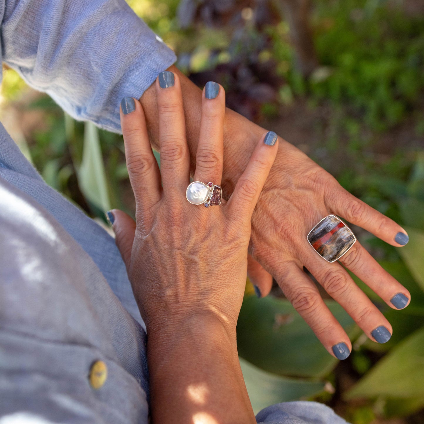 IC: ANILLO PLATA JASPER MOSAICO 3