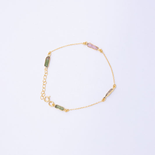 Pulsera Hygge Turmalina Plata 925 Baño Oro 18k