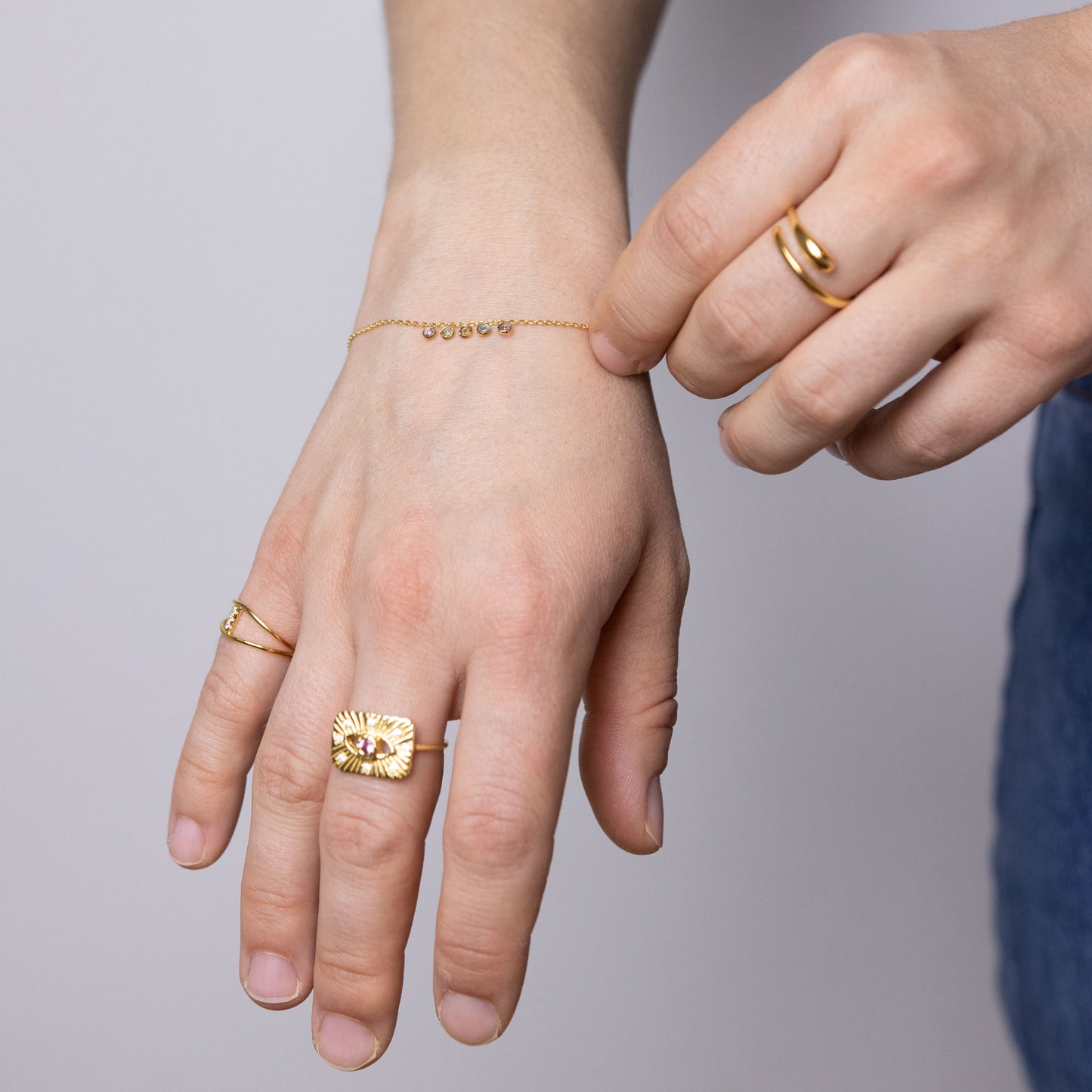 Pulsera Xodó Gemas Naturales Plata 925 Baño Oro