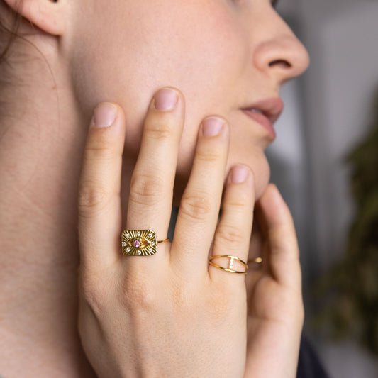Anillo Turmalina Ojo Protector