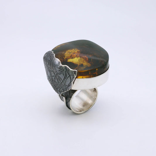 IC: ANILLO PLATA AMBAR ARTESANIA BULLI