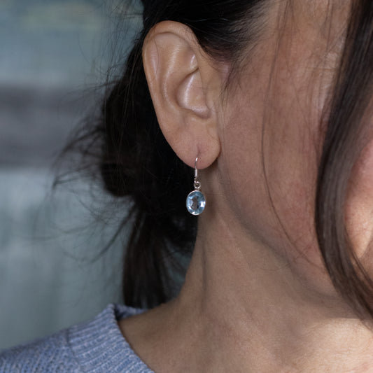 Pendientes de Plata y Topacio Azul
