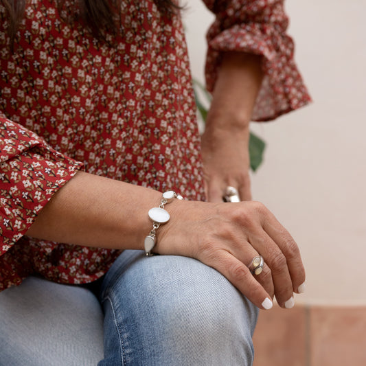 Anillo Daud Plata y Nácar