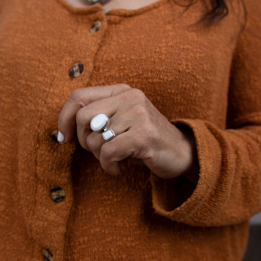 Anillo Kush Ágata Blanca