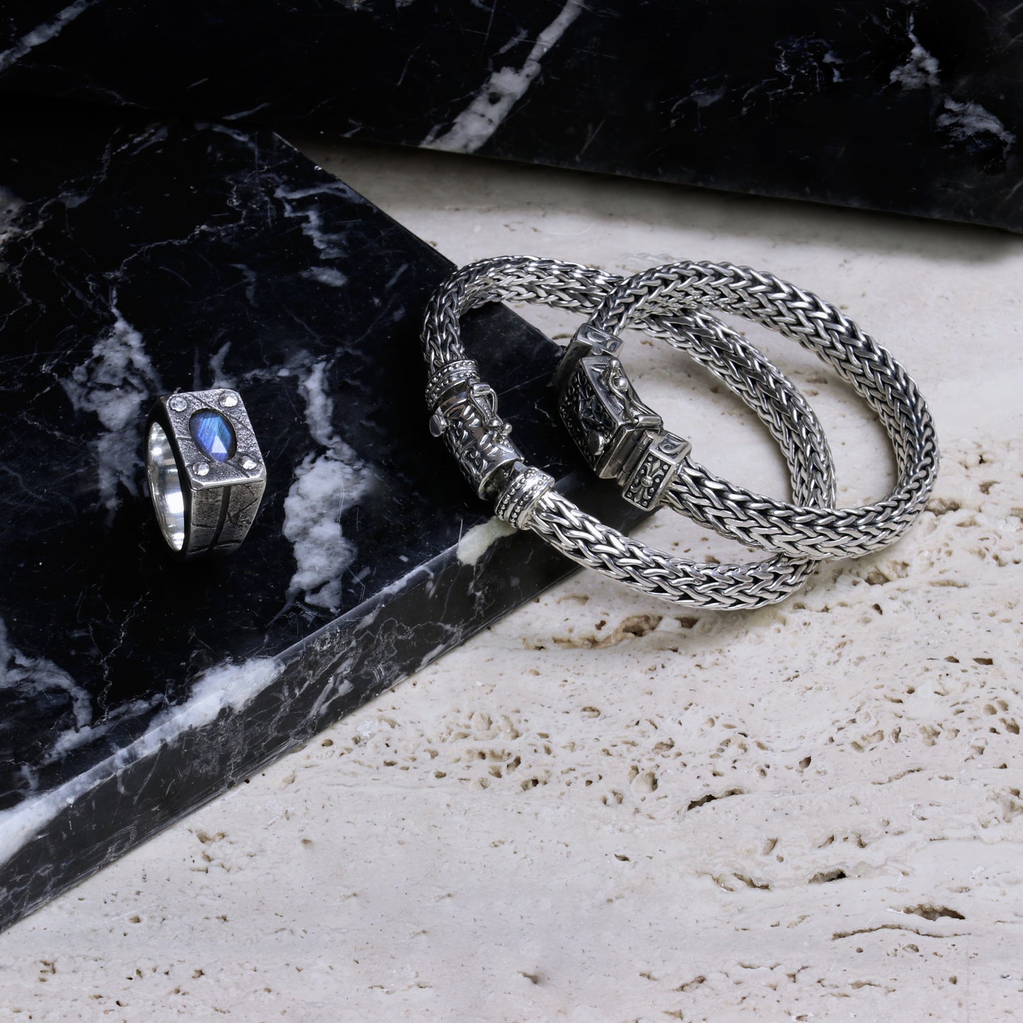 ic: 7 pulsera plata hombre