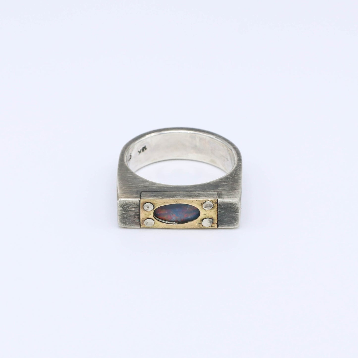 anillo plata oro artesania opalo luz 5
