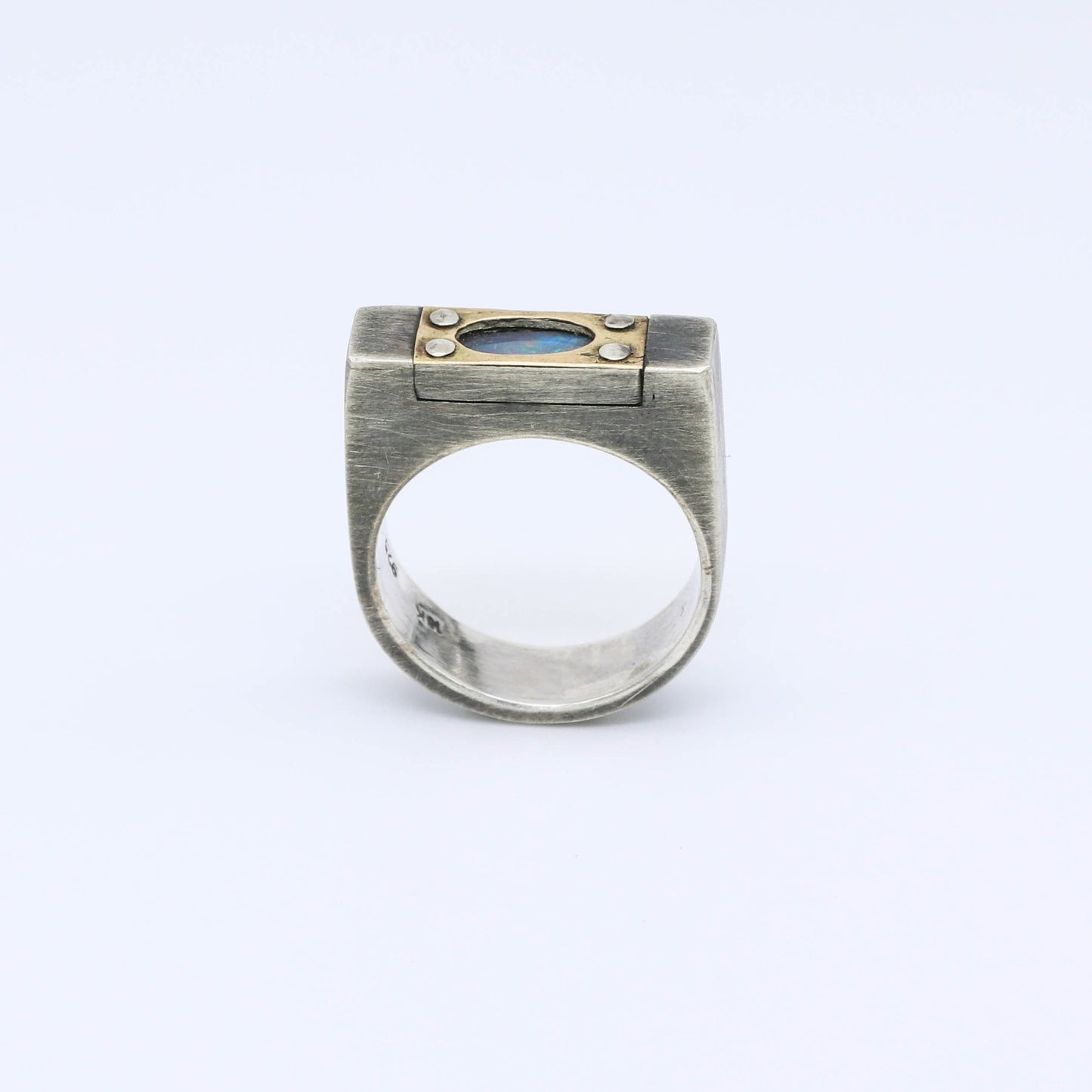 anillo plata oro artesania opalo luz 4