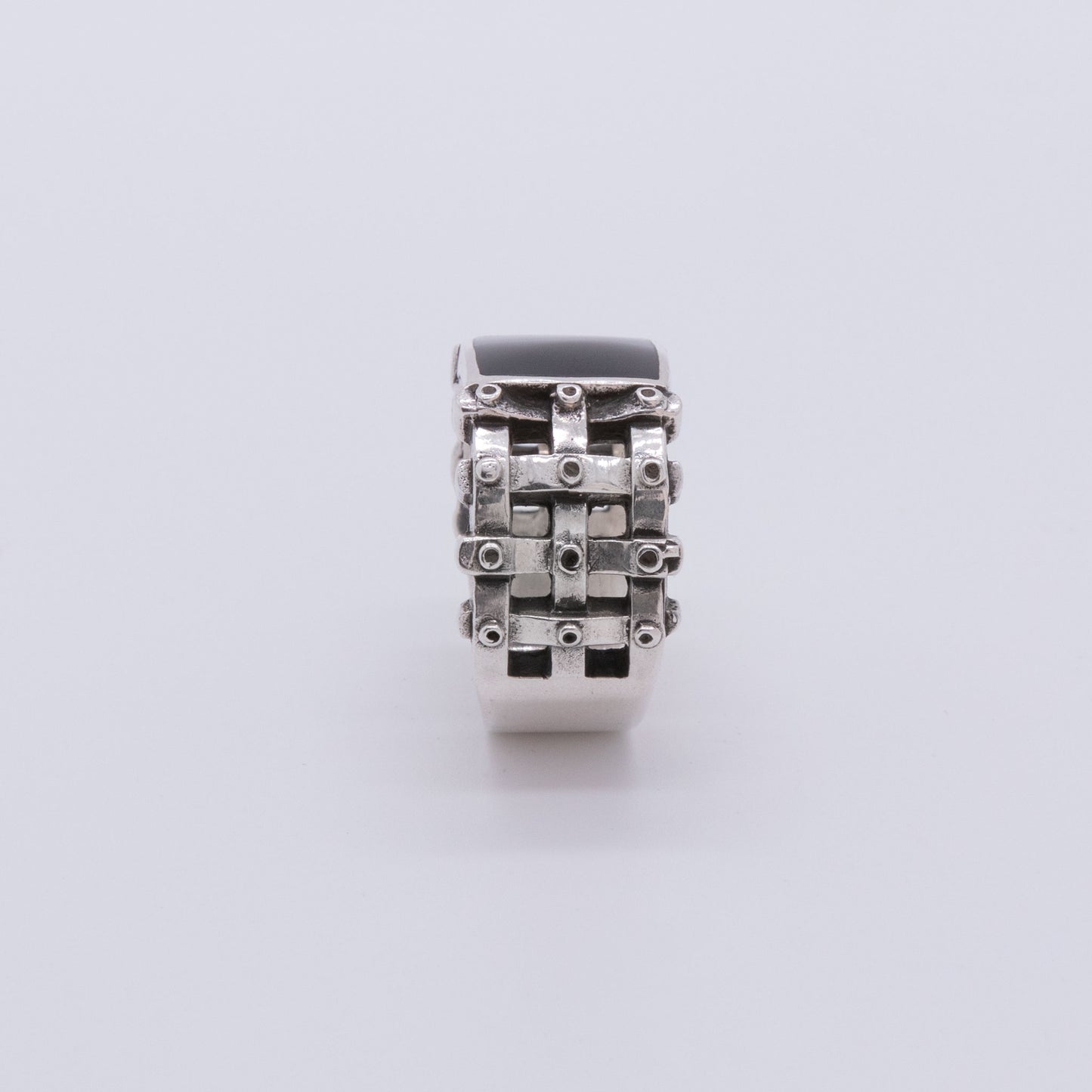 Anillo Kata Onix y Plata Plata Ecológica