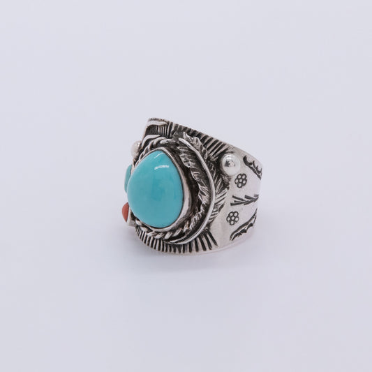 Anillo Plata Turquesa Navajo Plata Ecológica Hecho a Mano