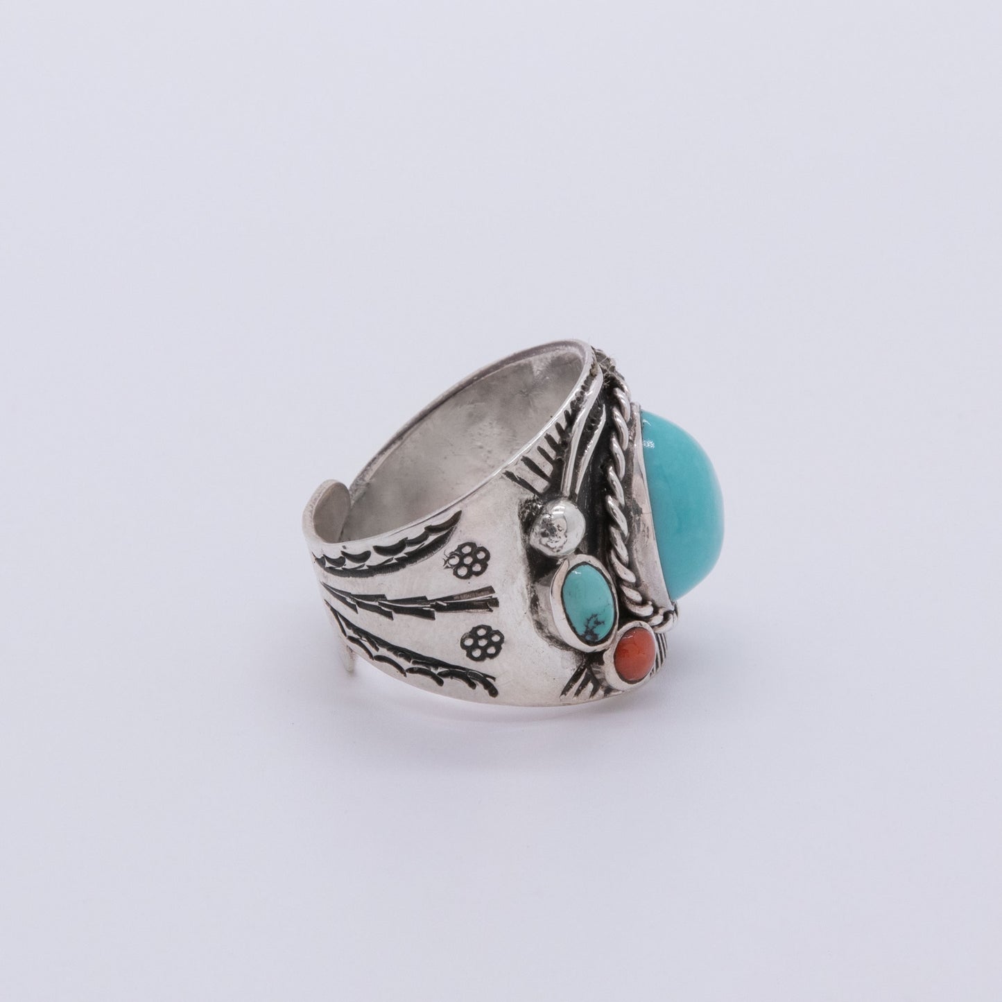 Anillo Plata Turquesa Navajo Plata Ecológica Hecho a Mano