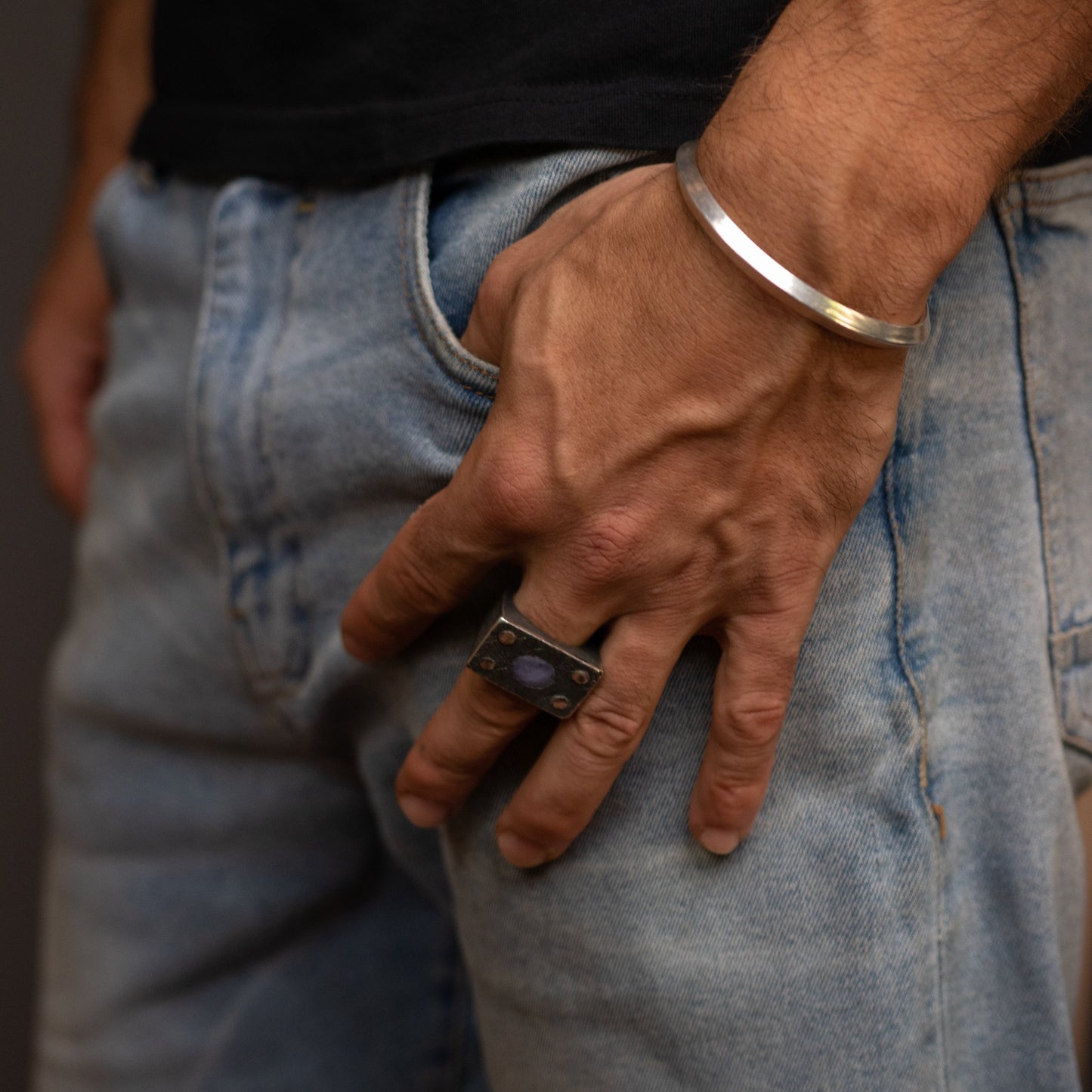 Anillo Plata Tanzanita Plata Ecológica Hecho a Mano