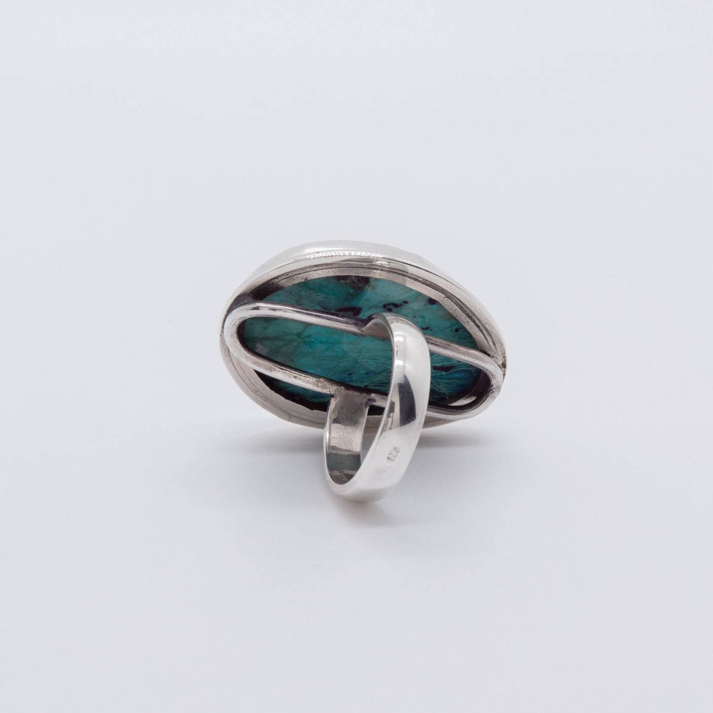 Anillo Turquesa Pilavu Plata Ecológica Hecho a Mano