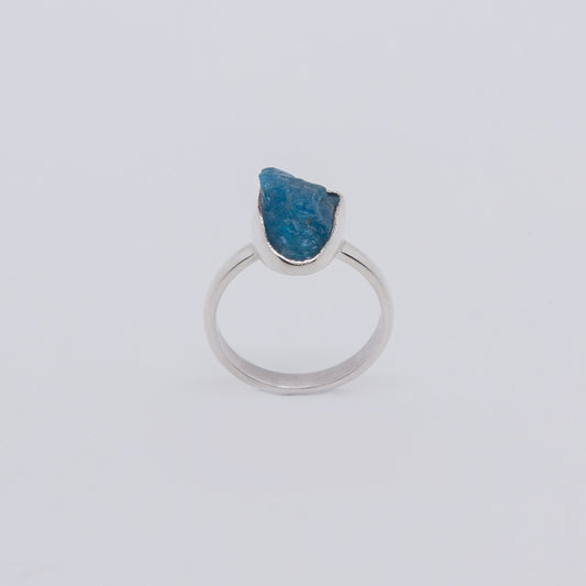 Anillo Mowhiti Plata Ecológica 925 y Apatito Natural Hecho a Mano