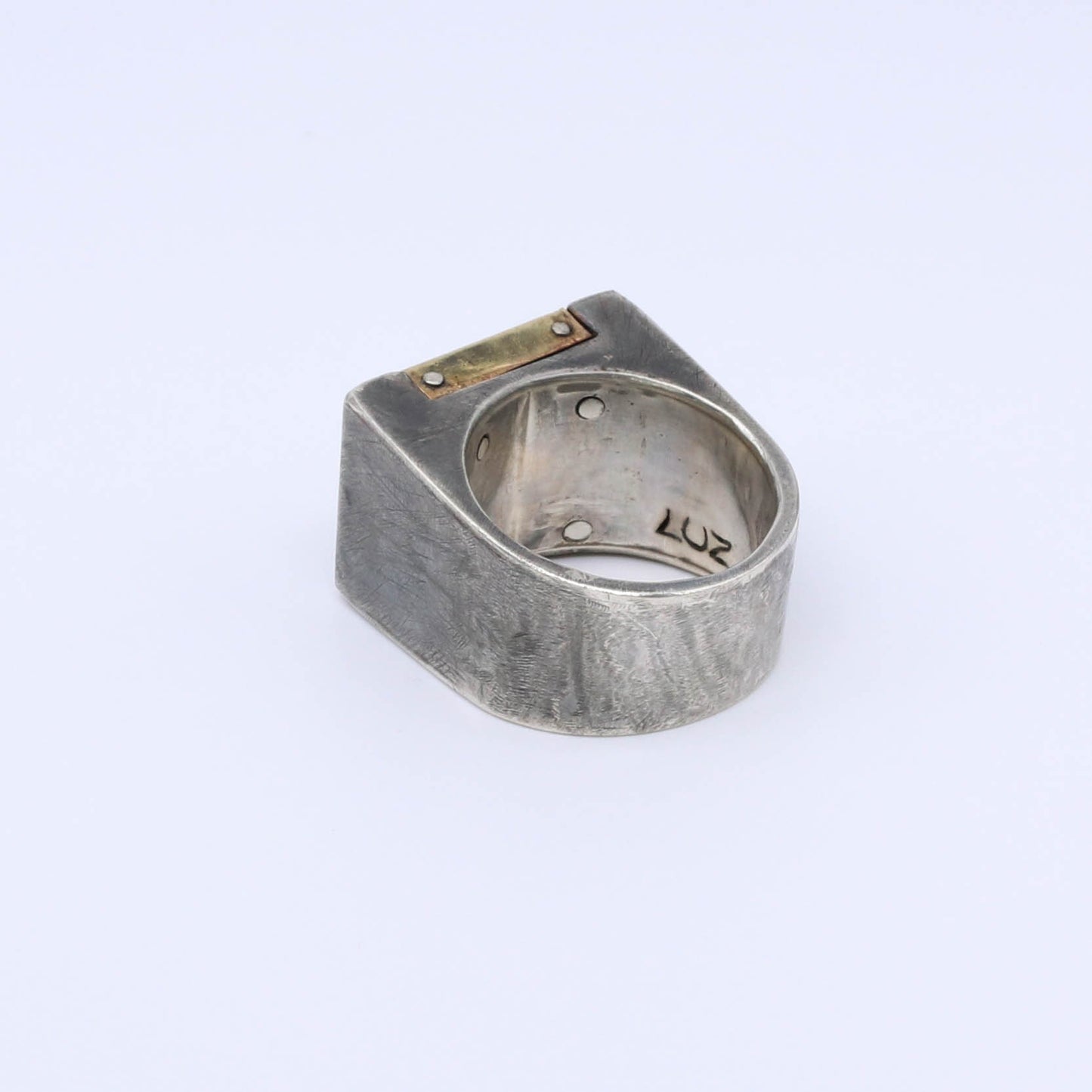 Anillo hombre plata de ley y oro 18k