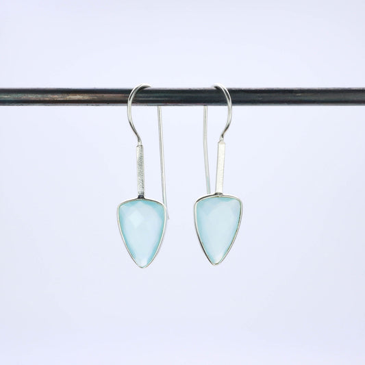 IC: PENDIENTES PLATA CALCEDONIA FACETADA