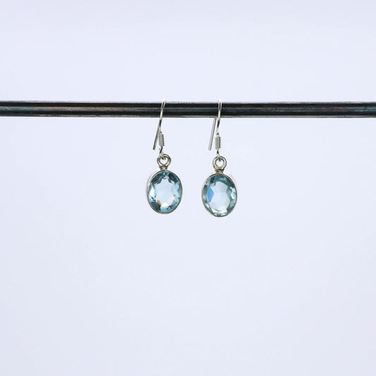 Pendientes de Plata y Topacio Azul