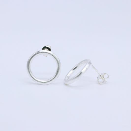 pendiente plata aro 925 redondo 3