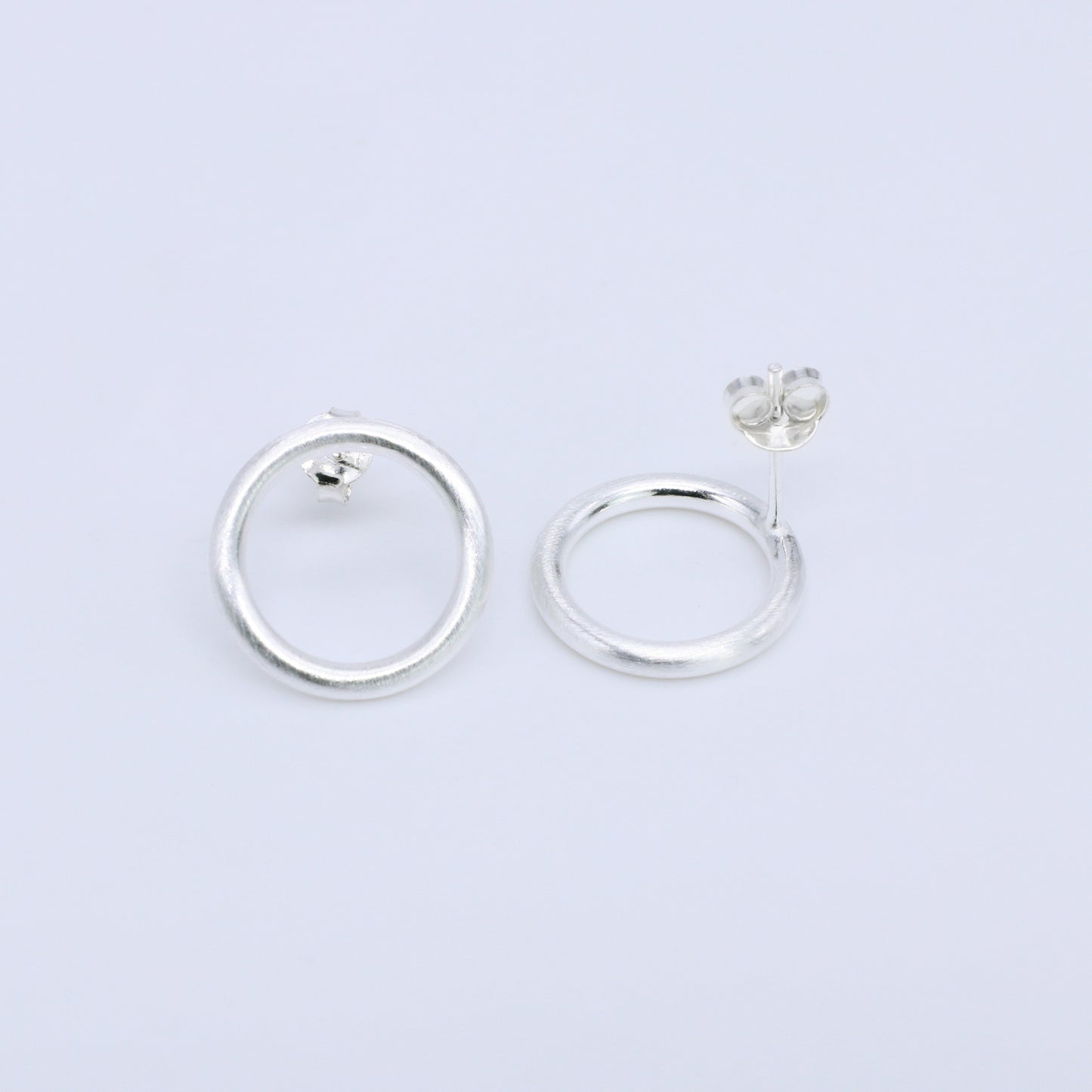 pendiente plata aro 925 redondo 2