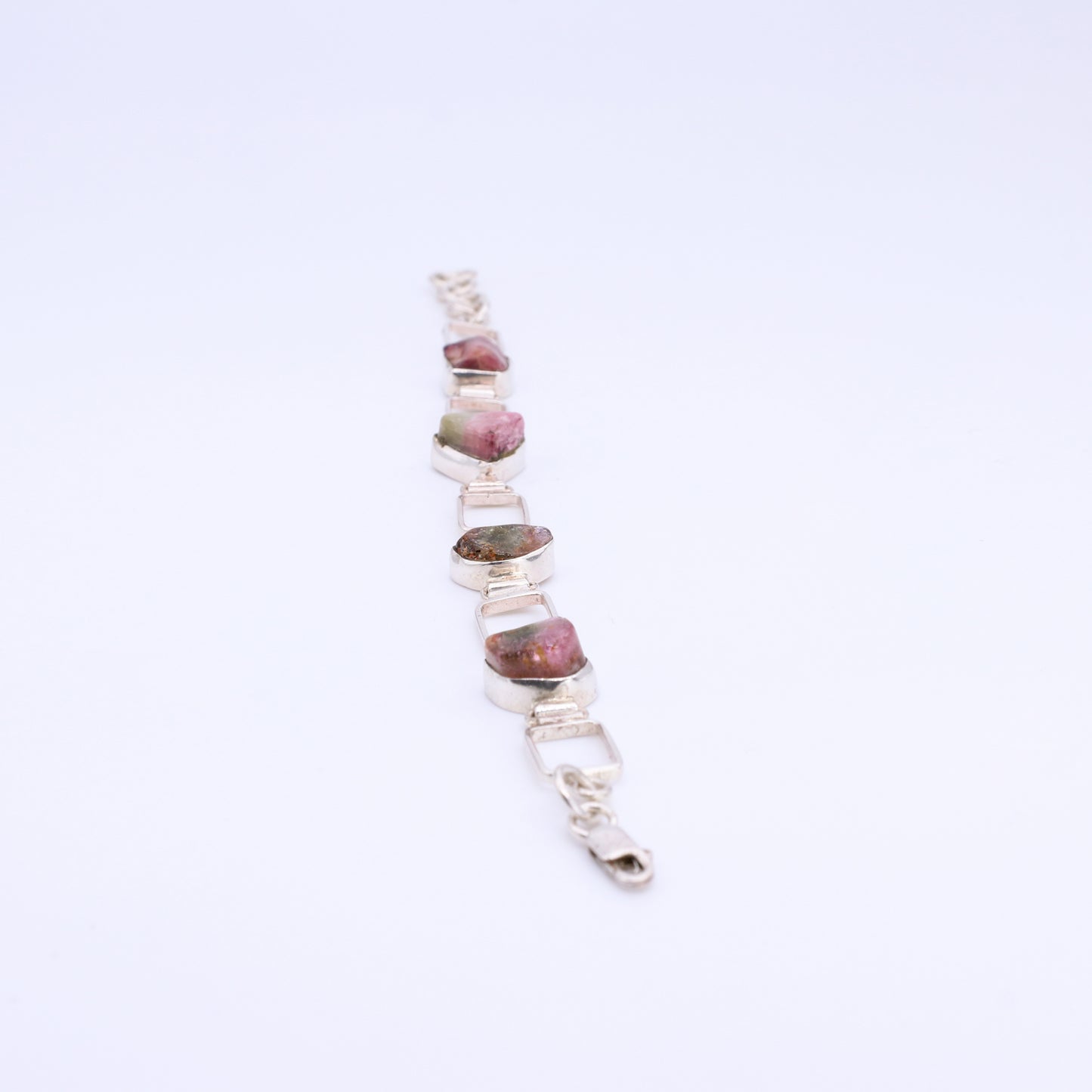 Pulsera Plata Turmalina Sandia