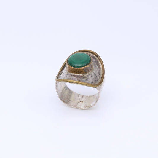 Anillo Sirayu Plata y Malaquita