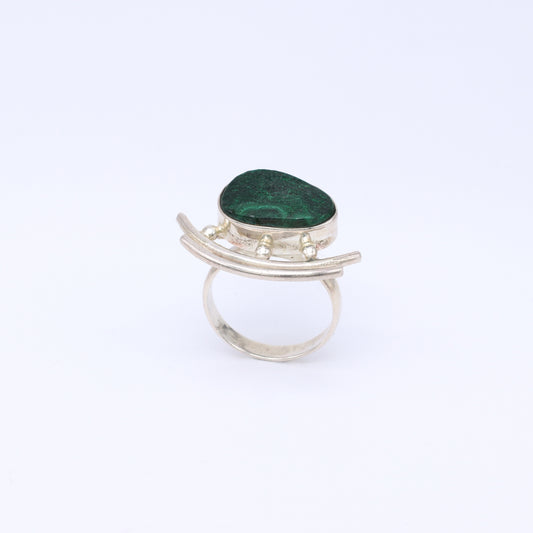 Anillo Smil Plata y Malaquita