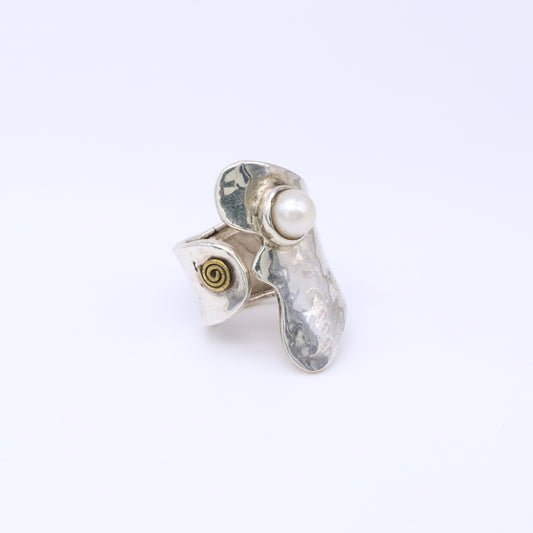 Anillo Rohini Plata y Perla
