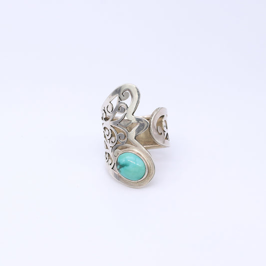 Anillo Aruna Plata y Turquesa
