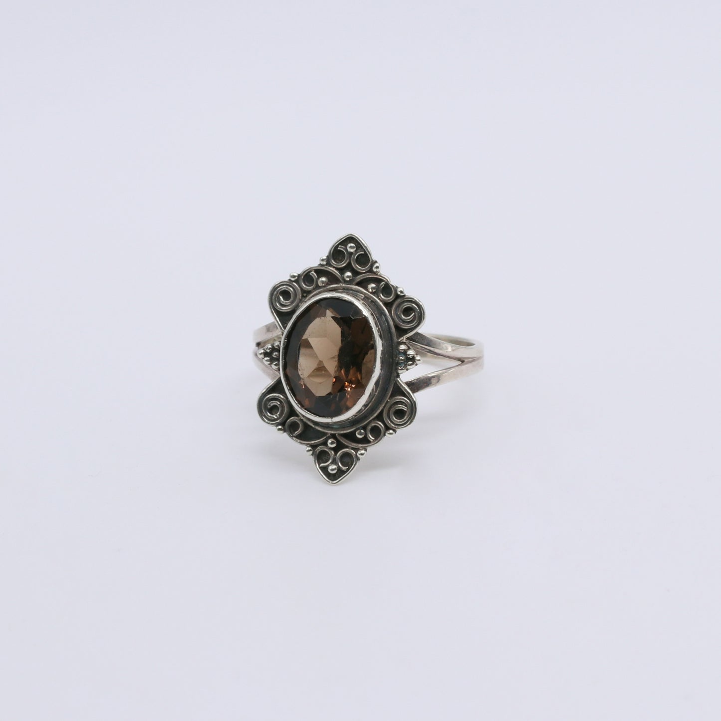 Anillo Mosaico Cuarzo Fumé